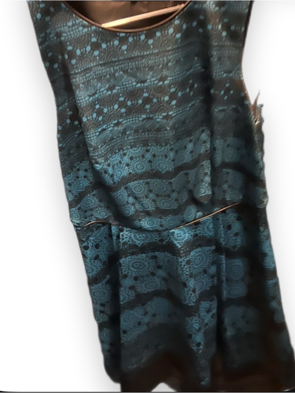 The Limited Teal and Black Sleeveless Fit-and-Flare Midi Dress - Picture 3 of 6